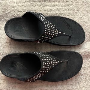 Women’s size 11 dark navy studded Fitflops